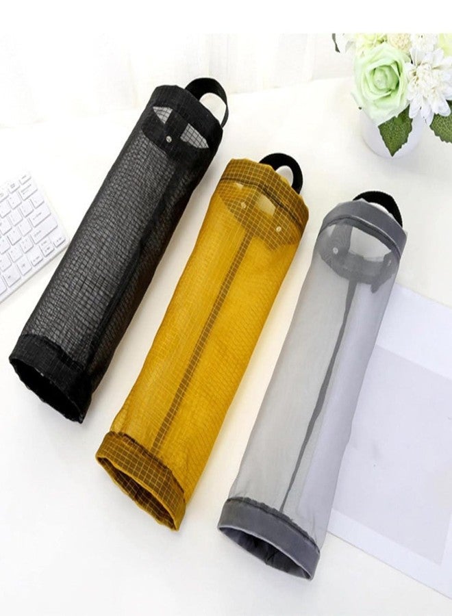 SPRADE Bag Holder for Plastic Bags, 2 Pcs Polyester Grocery Bag Holder Plastic Dispenser Foldable Breathable Washable Hanging Mesh Garbage Bag Organizer for Kitchen Plastic Bag Storage - Image 5